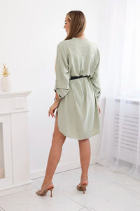 Dress with longer back and belt 59100 - 24 / – Mint || Dark цвет / color | Lexline Fashion
