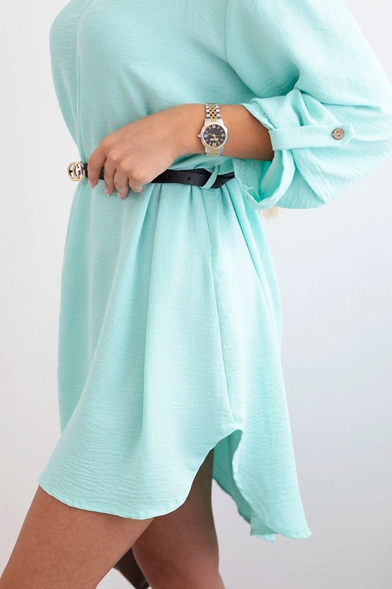 Dress with longer back and belt 59100 - 24 / – Mint || Light цвет / color | Lexline Fashion