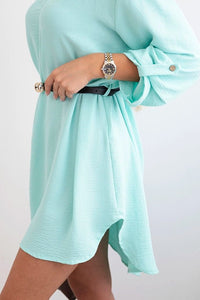 Dress with longer back and belt 59100 - 24 / – Mint || Light цвет / color | Lexline Fashion
