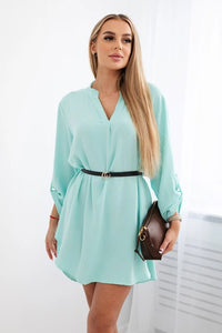 Dress with longer back and belt 59100 - 24 / – Mint || Light цвет / color | Lexline Fashion