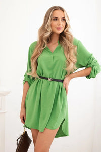 Dress with longer back and belt 59100 - 24 / – Olive цвет / color | Lexline Fashion