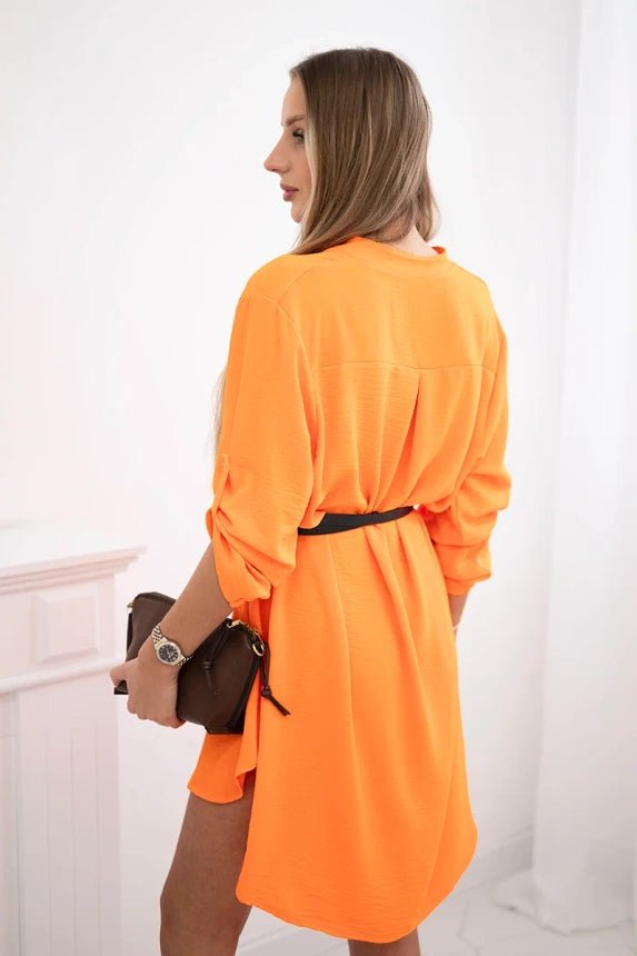 Dress with longer back and belt 59100 - 24 / – Orange цвет / color | Lexline Fashion