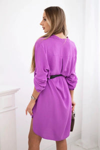 Dress with longer back and belt 59100 - 24 / – Purple цвет / color | Lexline Fashion