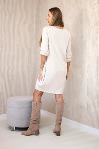 Dress with pendant A2530 / – Beige цвет / color | Lexline Fashion