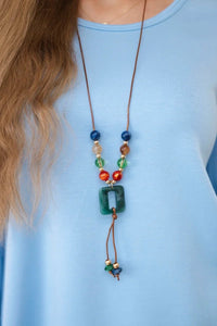 Dress with pendant A2530 / – Light | Blue цвет / color | Lexline Fashion