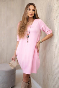 Dress with pendant A2530 / – Light Pink цвет / color | Lexline Fashion