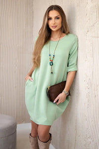 Dress with pendant A2530 / – Pistachio цвет / color | Lexline Fashion