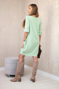 Dress with pendant A2530 / – Pistachio цвет / color | Lexline Fashion