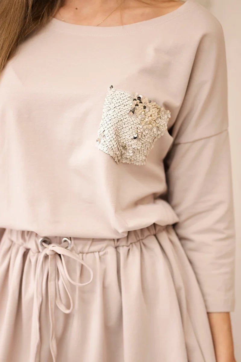 Dress with pocket 9004 / – Beige цвет / color | Lexline Fashion