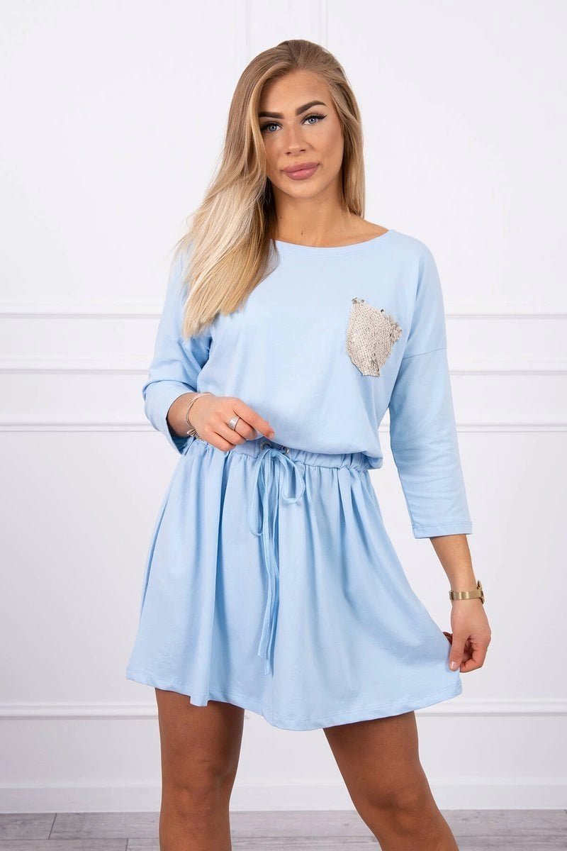 Dress with pocket 9004 / – Blue цвет / color | Lexline Fashion