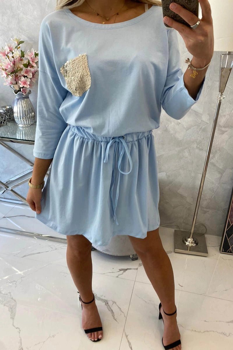 Dress with pocket 9004 / – Blue цвет / color | Lexline Fashion