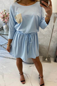 Dress with pocket 9004 / – Blue цвет / color | Lexline Fashion
