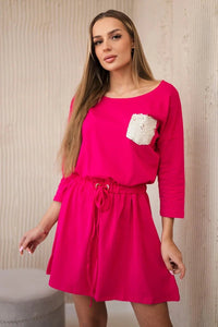 Dress with pocket 9004 / – Fuchsia цвет / color | Lexline Fashion