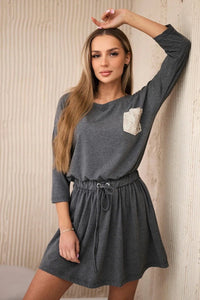 Dress with pocket 9004 / – Graphite цвет / color | Lexline Fashion