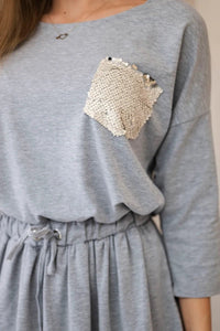 Dress with pocket 9004 / – Gray цвет / color | Lexline Fashion