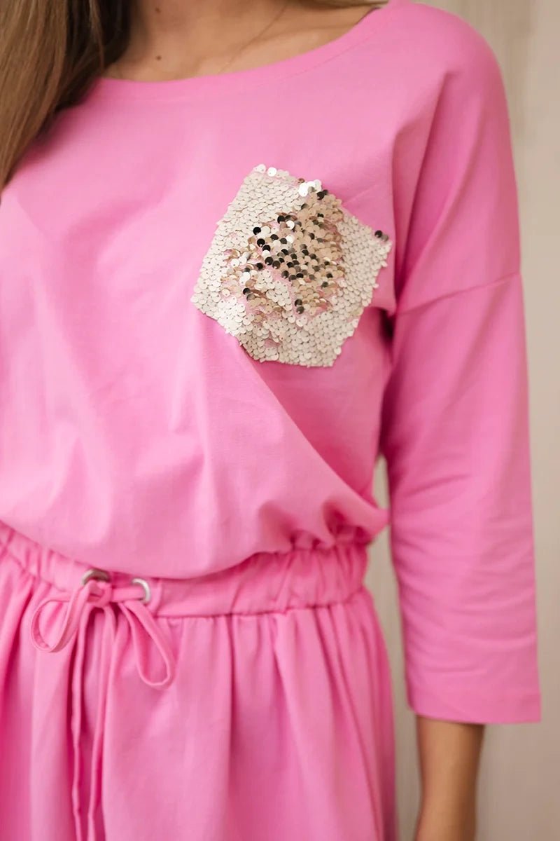 Dress with pocket 9004 / – Light || Pink цвет / color | Lexline Fashion