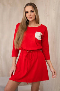 Dress with pocket 9004 / – Red цвет / color | Lexline Fashion