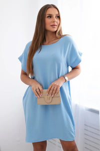 Dress with pockets 5954D / – Blue цвет / color | Lexline Fashion