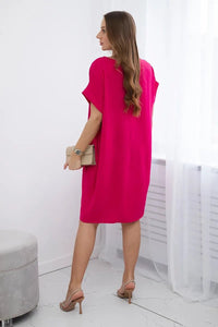 Dress with pockets 5954D / – Fuchsia цвет / color | Lexline Fashion