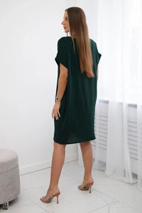 Dress with pockets 5954D / – Green || Dark цвет / color | Lexline Fashion