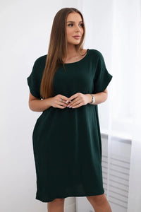Dress with pockets 5954D / – Green || Dark цвет / color | Lexline Fashion