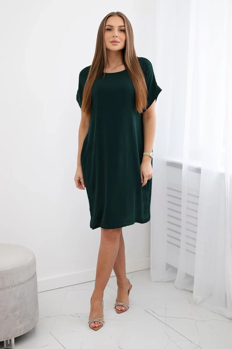 Dress with pockets 5954D / – Green || Dark цвет / color | Lexline Fashion