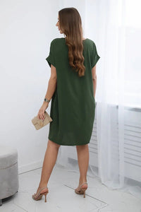 Dress with pockets 5954D / – Khaki цвет / color | Lexline Fashion