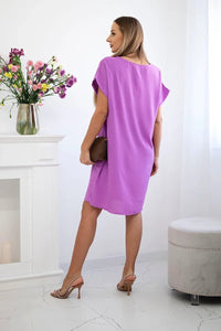 Dress with pockets 5954D / – Light || Purple цвет / color | Lexline Fashion