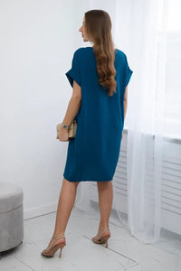 Dress with pockets 5954D / – Marine цвет / color | Lexline Fashion