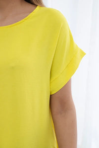 Dress with pockets 5954D / – Yellow цвет / color | Lexline Fashion