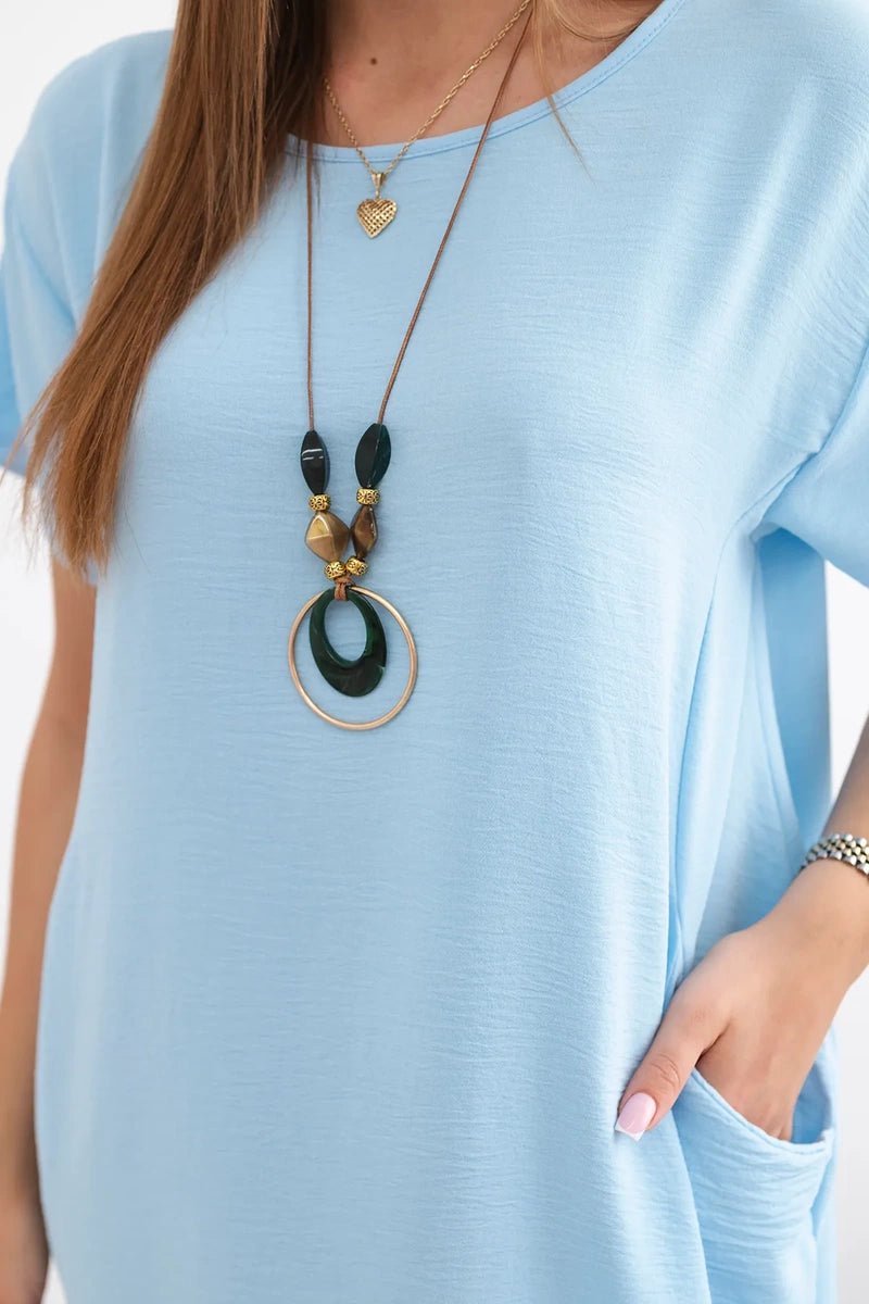 Dress with pockets and pendant IT - 34 / – Blue цвет / color | Lexline Fashion