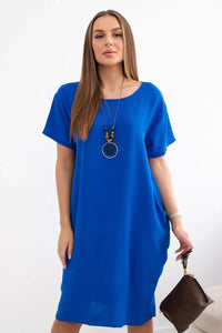 Dress with pockets and pendant IT - 34 / – Blue cornflower цвет / color | Lexline Fashion