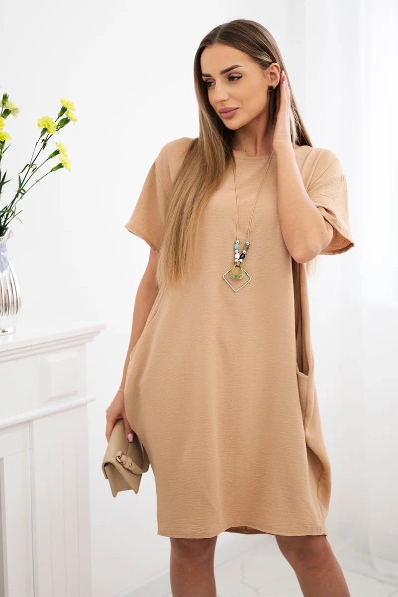 Dress with pockets and pendant IT - 34 / – Camel цвет / color | Lexline Fashion