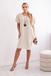 Dress with pockets and pendant IT - 34 / – Dark || beige цвет / color | Lexline Fashion