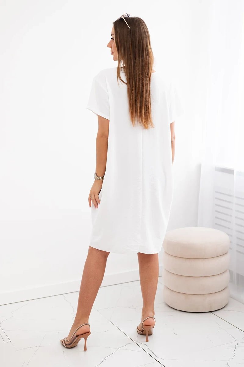 Dress with pockets and pendant IT - 34 / – Ecru цвет / color | Lexline Fashion