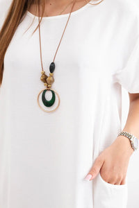 Dress with pockets and pendant IT - 34 / – Ecru цвет / color | Lexline Fashion