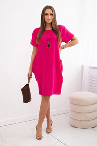 Dress with pockets and pendant IT - 34 / – Fuchsia цвет / color | Lexline Fashion