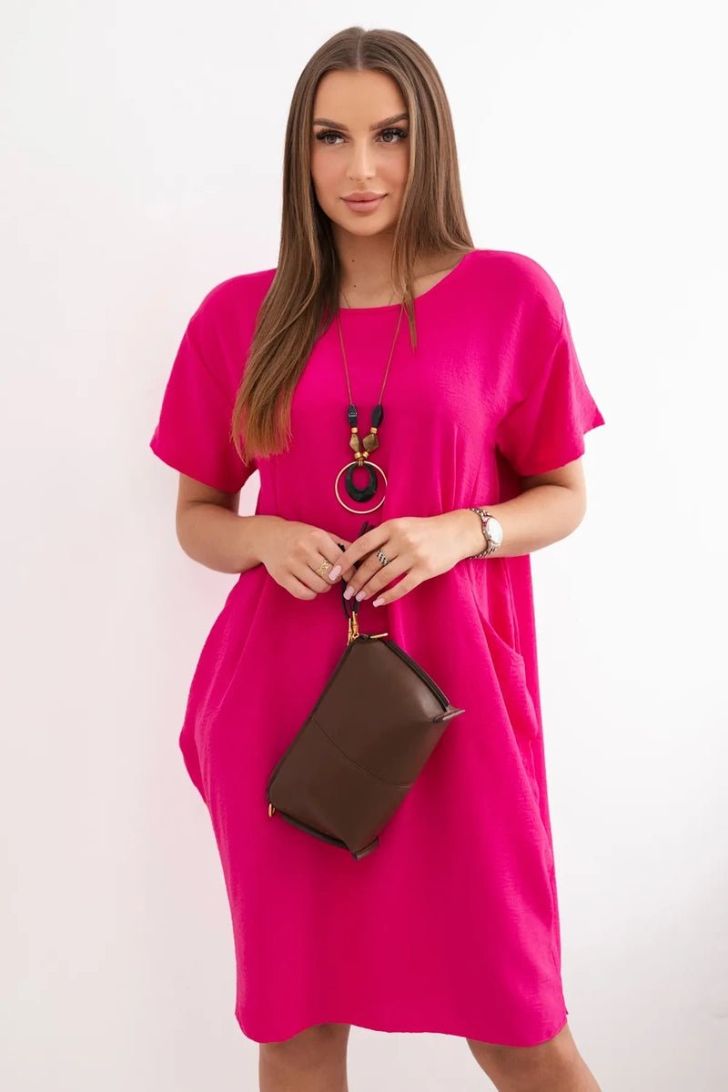 Dress with pockets and pendant IT - 34 / – Fuchsia цвет / color | Lexline Fashion