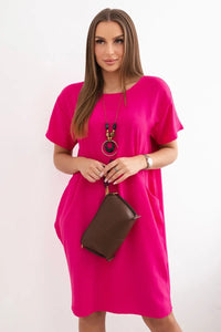 Dress with pockets and pendant IT - 34 / – Fuchsia цвет / color | Lexline Fashion