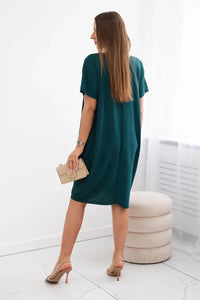 Dress with pockets and pendant IT - 34 / – Green || Dark цвет / color | Lexline Fashion