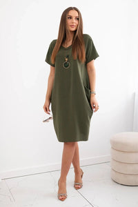 Dress with pockets and pendant IT - 34 / – Khaki цвет / color | Lexline Fashion
