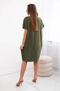 Dress with pockets and pendant IT - 34 / – Khaki цвет / color | Lexline Fashion