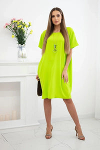 Dress with pockets and pendant IT - 34 / – Kiwi цвет / color | Lexline Fashion