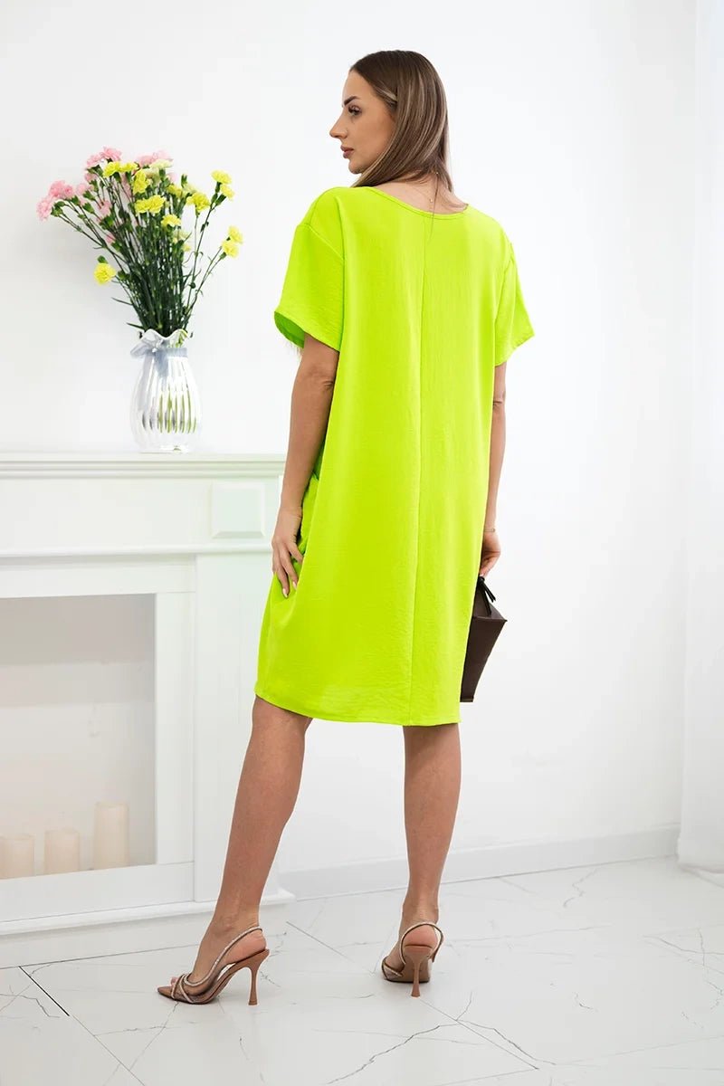 Dress with pockets and pendant IT - 34 / – Kiwi цвет / color | Lexline Fashion