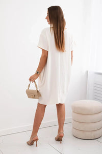 Dress with pockets and pendant IT - 34 / – Light || Beige цвет / color | Lexline Fashion