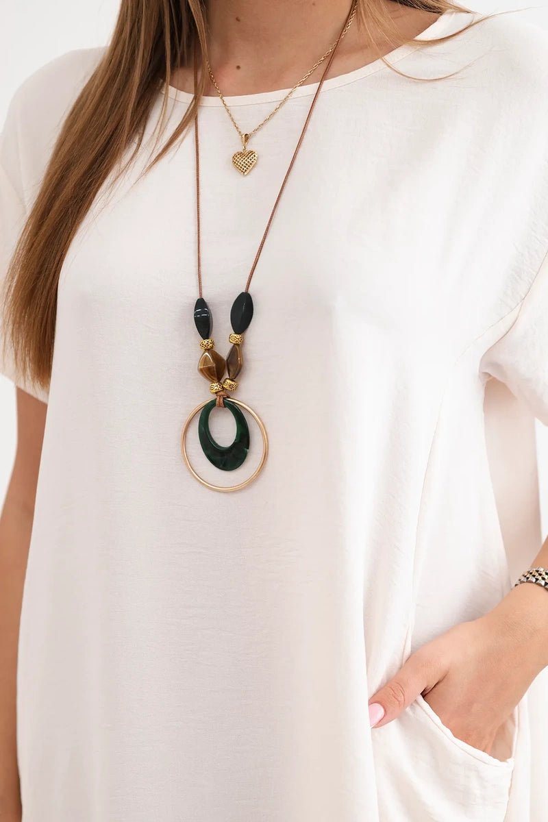 Dress with pockets and pendant IT - 34 / – Light || Beige цвет / color | Lexline Fashion