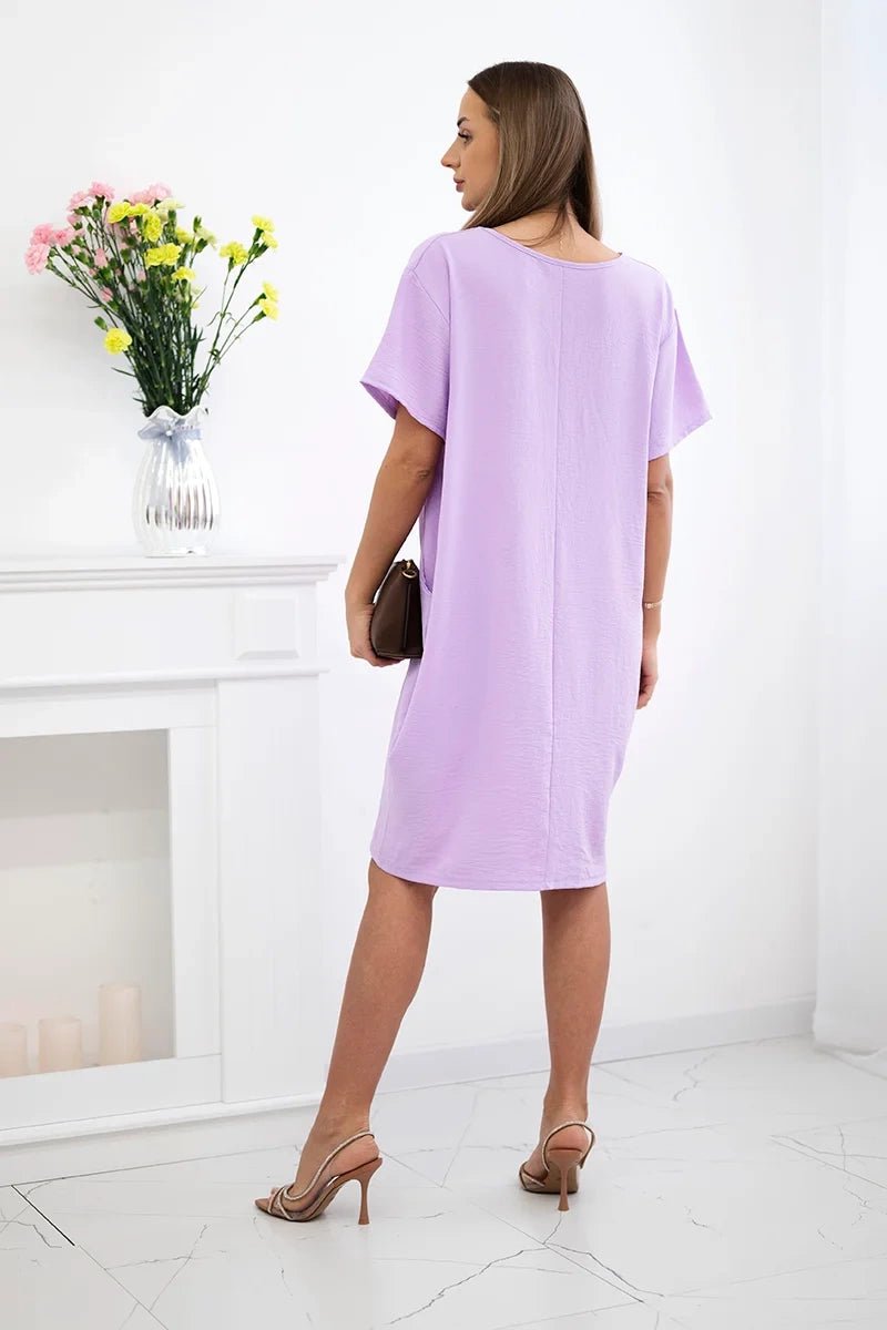 Dress with pockets and pendant IT - 34 / – Light || Purple цвет / color | Lexline Fashion