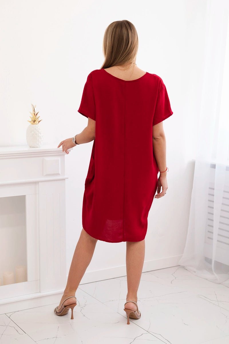 Dress with pockets and pendant IT - 34 / – Maroon цвет / color | Lexline Fashion