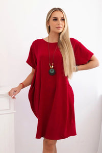 Dress with pockets and pendant IT - 34 / – Maroon цвет / color | Lexline Fashion