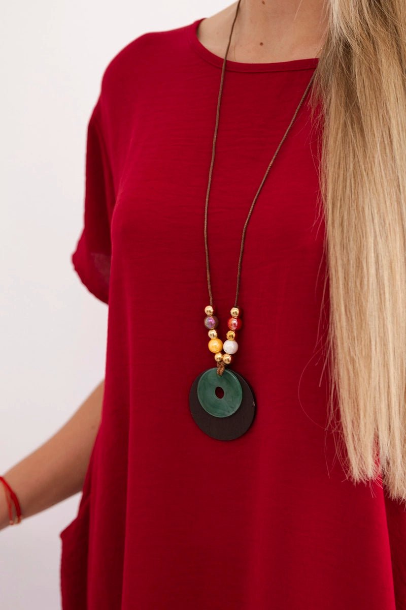 Dress with pockets and pendant IT - 34 / – Maroon цвет / color | Lexline Fashion
